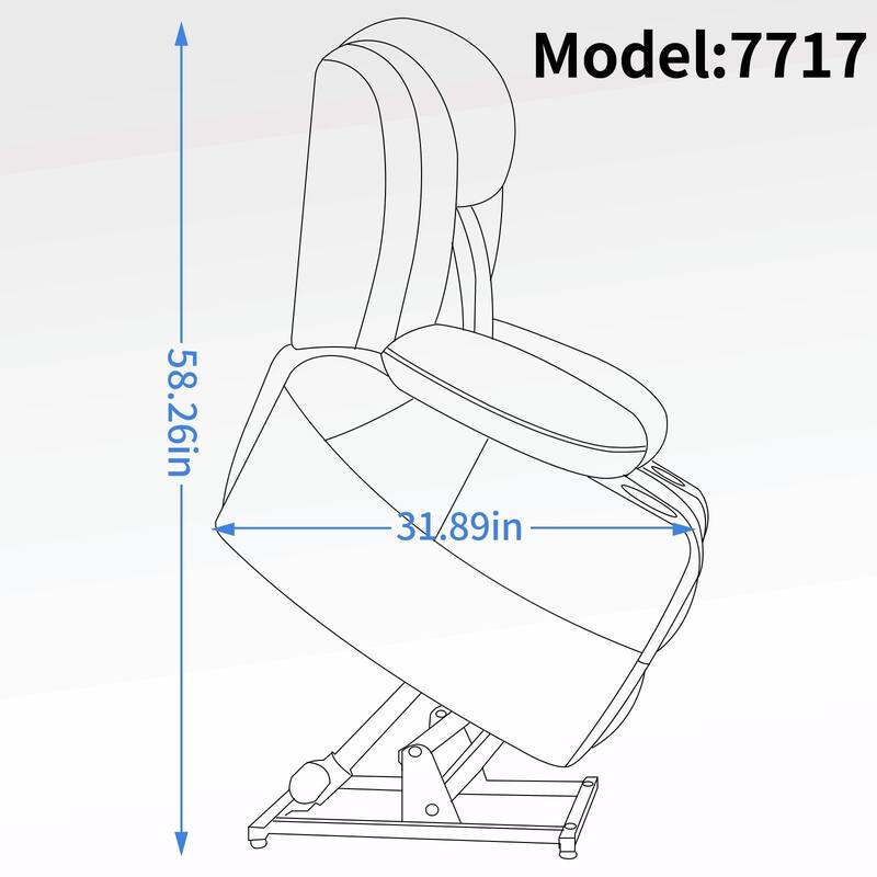 Dual Motor Infinite Position Up to 350 LBS Leatherair Power Lift Recliner Chair