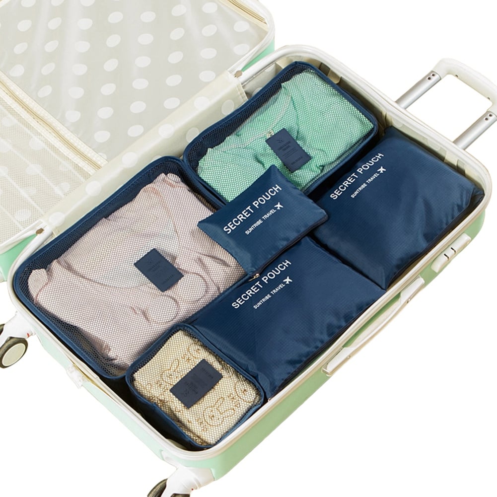 6pcs Travel Luggage Suitcase Organizer Bag Underwear Socks Packing Cube Storage 