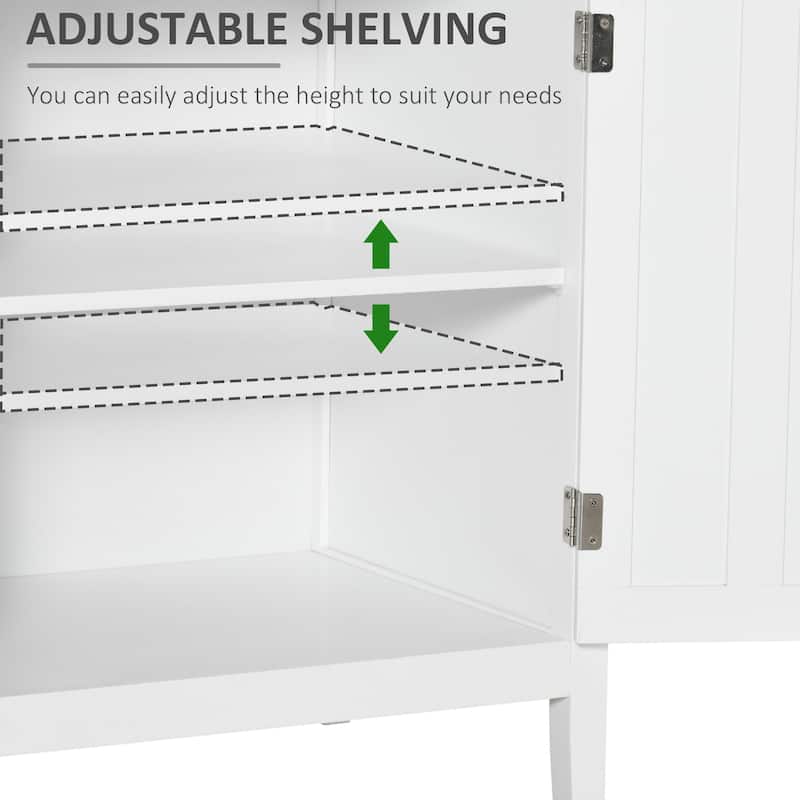 Kitchen Sideboard, Buffet Cabinet with 2 Doors, and Adjustable Shelves for Dining Room, White