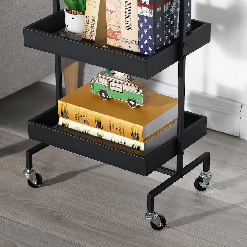 3-layer Iron Mesh Rack with Wheels