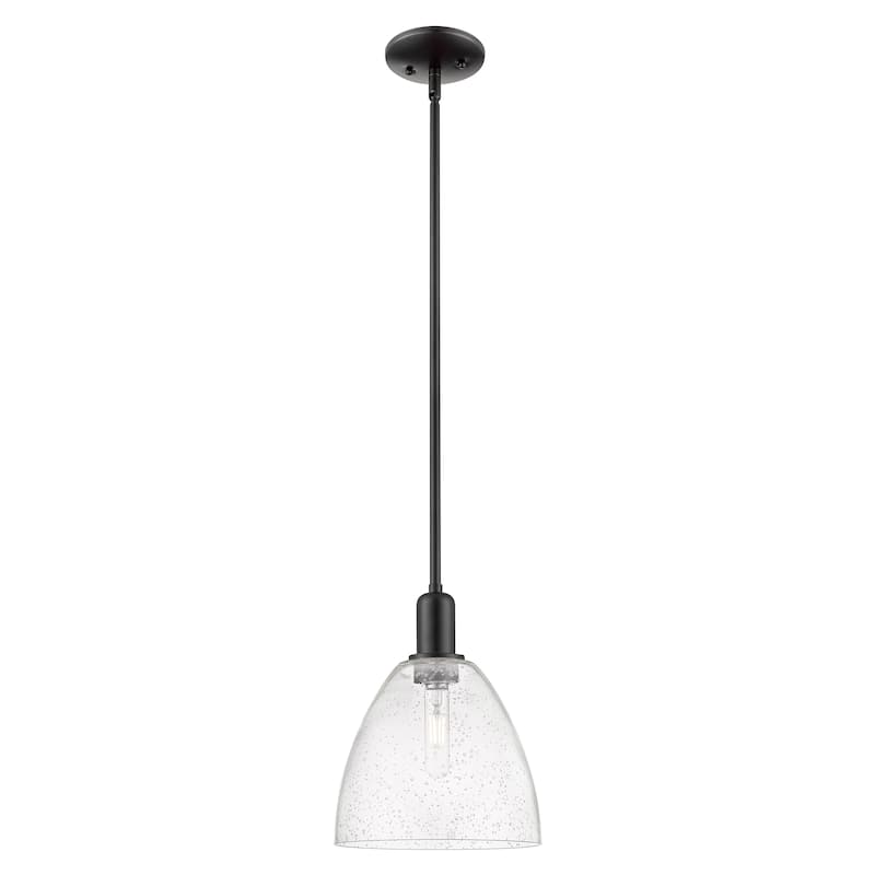Innovations Lighting Endless Possibilities Arcadia - Bristol - 1 Light 9" Stem Hung Mini Pendant - Seedy/Matte Black