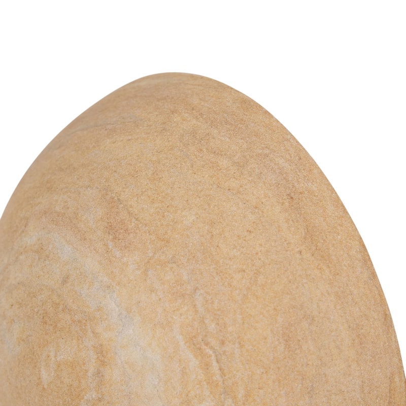 HomeRoots Set of Two Beige Stone Orb Decorative Bookends - 5.50 in. x 5.25 in. x 5.50 in.