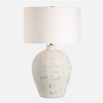 Urn Shaped Base Table Lamp with Drum Shade - 26.5" - Cream and Gray