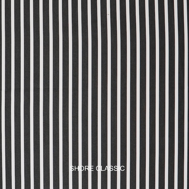 Black White Striped Deep Corded Chair Pillow and Cushion Set by Havenside Home