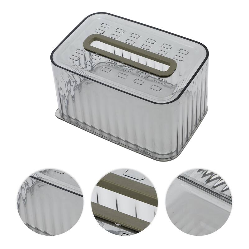 1 Pc Clear Tissue Box Cover for Bedroom Table