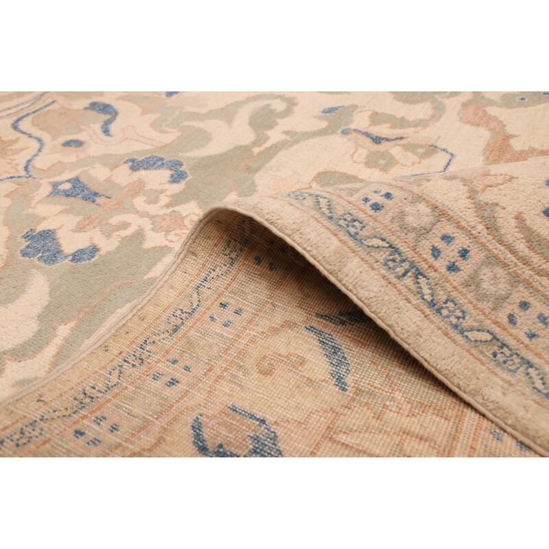 ECARPETGALLERY Hand-knotted Peshawar Oushak Ivory Wool Rug - 7'10 x 10'1