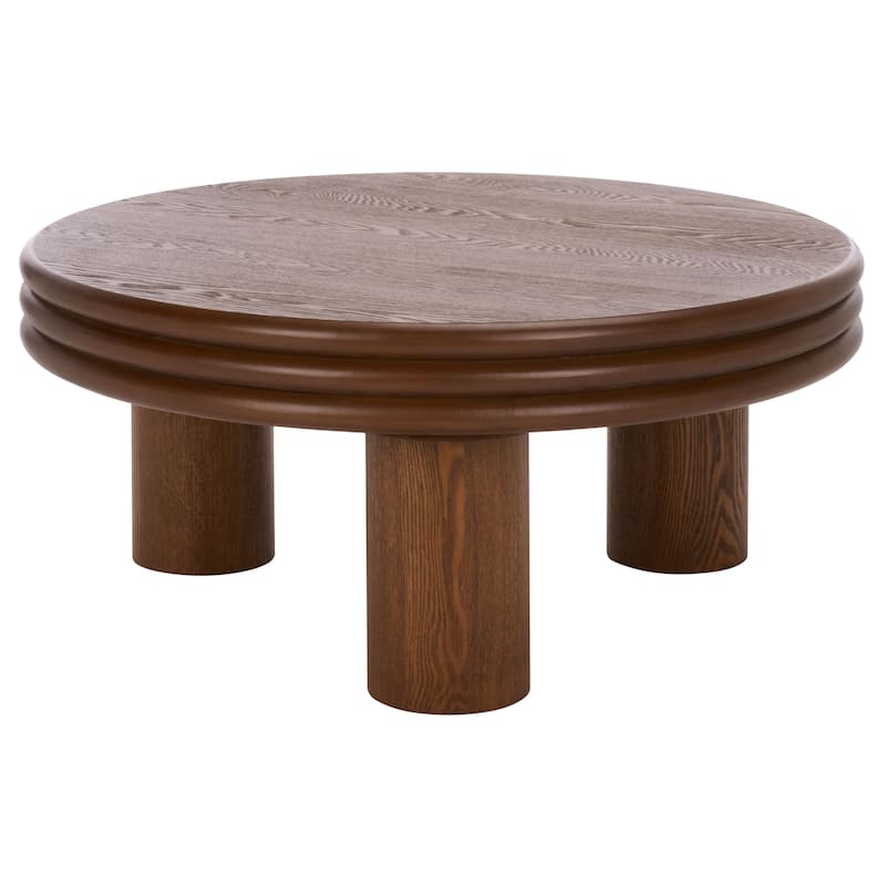 SAFAVIEH Home Averny Round Coffee Table - 36"W x 36"D x 16"H - Walnut