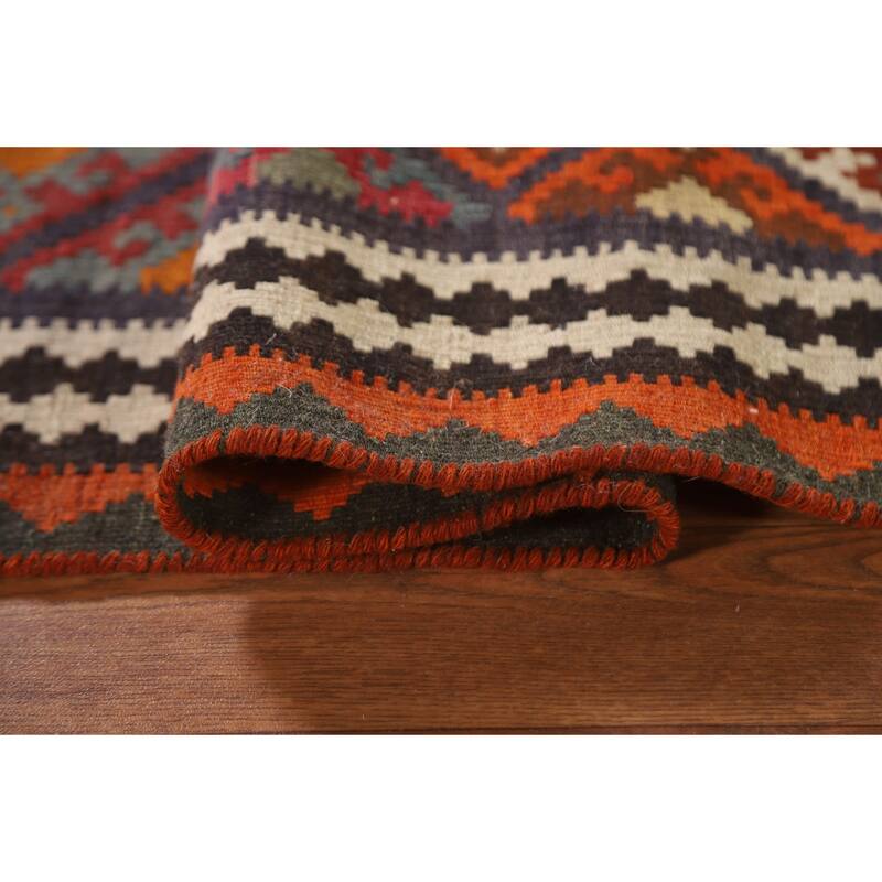 Vegetable Dye Kilim Qashqai Persian Vintage Area Rug - 5'3"x 7'7"