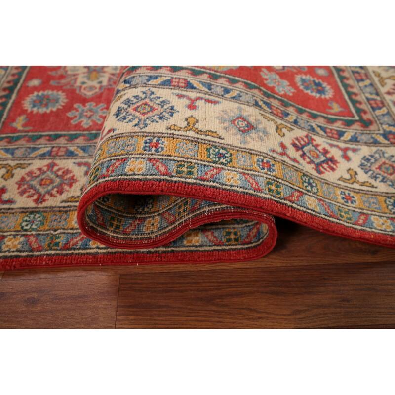 Red Traditional Kazak Oriental Area Rug Handmade Bedroom Wool Carpet - 3'11" x 6'1"