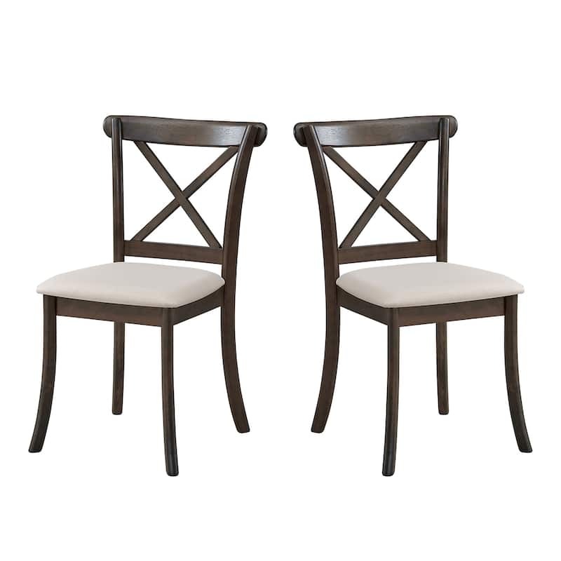 Wooden X Back Dining Chairs Set of 2