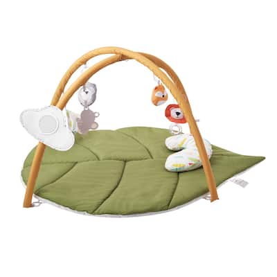 Large Baby Activity Play Mat with Tummy Time Pillow and 6 Hanging Toys for Newborn Infants
