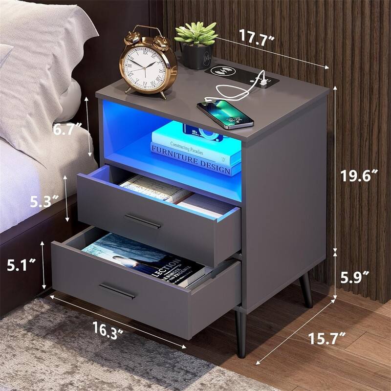 Nightstand with Charging Station