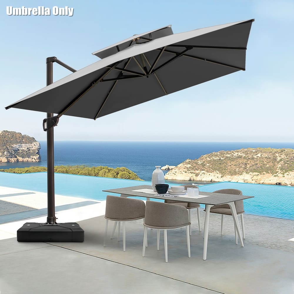 Pellebant 10 ft Patio Cantilever Umbrella with 360 Degree Rotation