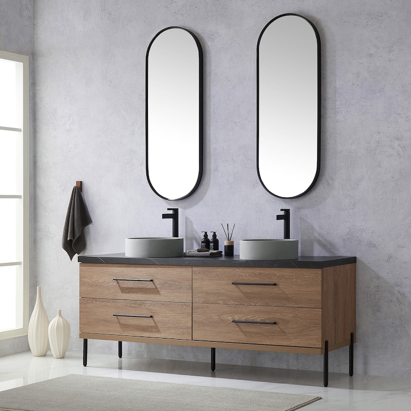 Miseno MV-705172C Trento 72" Free Standing Double Basin Vanity Set