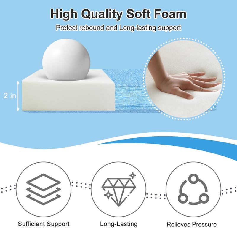 Aoodor Outdoor Dining Chair Cushions Set of 2, Waterproof Patio Furniture Seat Cushions, 18 x 19 inch