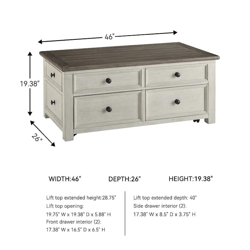 Bolanburg Two-Tone Coffee Table with Lift Top