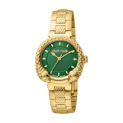 Roberto Cavalli by Franck Muller Women RV1L190M0051 Swiss Quartz Watch - Gold-Tone