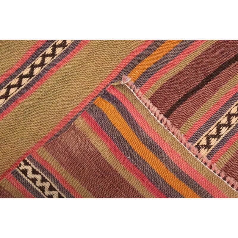 Hand Woven Oriental 100% Wool Carpet Southwestern Geometric Multi-Colored Kilim Area Rug - 6' 3'' X 4' 9''