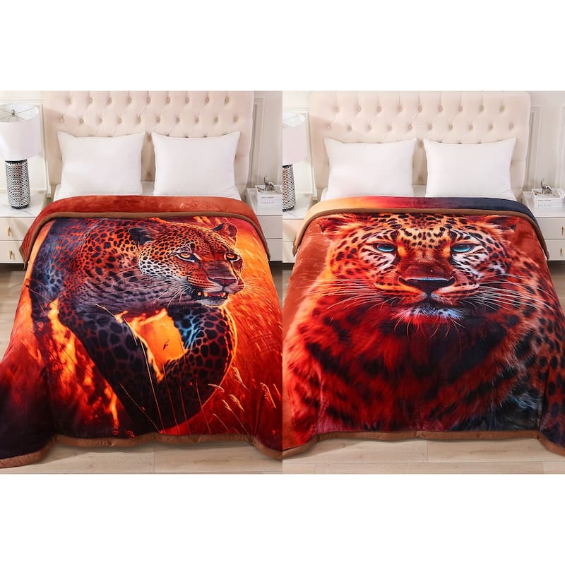 3 Ply Reversible Fleece Comforter for Winter 85"x93" 8lbs