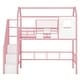 preview thumbnail 7 of 9, Pink Staircase Metal Loft Bed with Roof Design and Storage Box, Twin Size