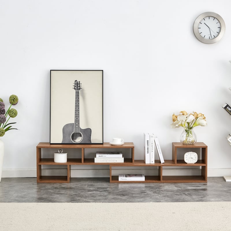 Cube TV Stand Free Combination Gaming Entertainment Center Media Stand - Walnut