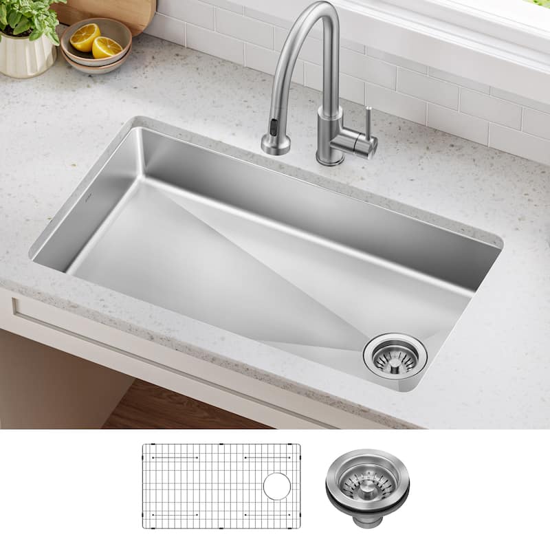 KRAUS Fairlane Undermount 18 Gauge Stainless Steel Kitchen Sink