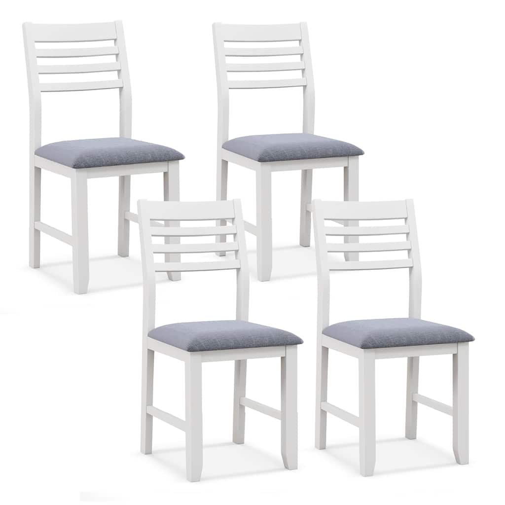 Gymax Wooden Dining Chair Set of 4 Kitchen Side Chairs w/ Rubber Wood