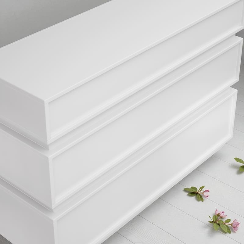 Modern 6-Drawer Dresser for Bedroom Handleless Chest Wide Storage Cabinet Minimalist MDF Drawer Organizer
