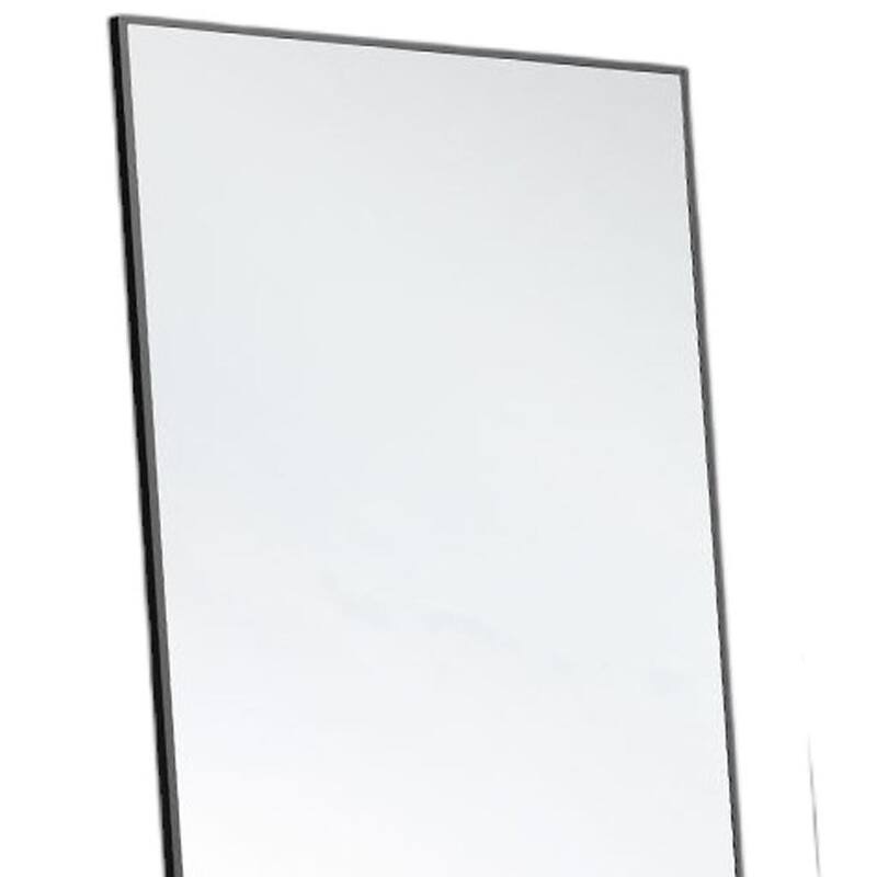 HomeRoots 59" Black Metal Freestanding and Wall Mount Framed Full Length Mirror - 16.00 in. x 59.00 in. x 0.50 in.