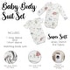preview thumbnail 4 of 4, Sweet Jojo Designs Farm Animals Boy Girl Gender Neutral Unisex 6-12M Baby Clothes Bodysuits 2 Pack Set Watercolor Farmhouse Barn