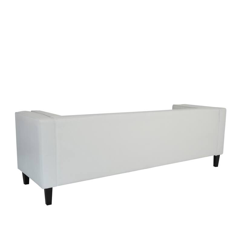 89.75" Velvet 3-seater Button Tufted Sofa with Wood Legs and Kiln-Dried Hardwood Frame for Living Room