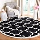 preview thumbnail 14 of 66, SAFAVIEH Handmade Chatham Elia Modern Moroccan Wool Rug 7' Round - Black/Ivory - Round
