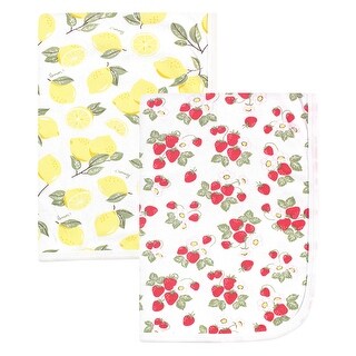 Hudson Baby Infant Girl Cotton Swaddle Blankets, Strawberry Lemon, One Size - Strawberry Lemon - One Size