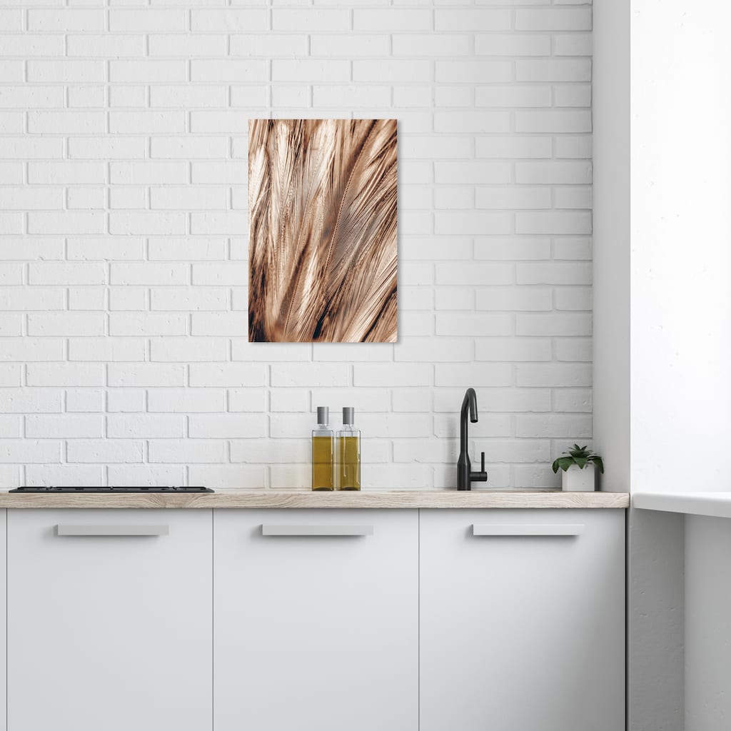 Wynwood Studio Canvas Animals Copper Brown Feather Gold and Modern & Contemporary Wall Art Canvas Print