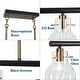 preview thumbnail 6 of 9, Modern Industrial 5-Light Black Gold Linear Chandelier Clear Glass Kitchen Island Lights for Dining Room
