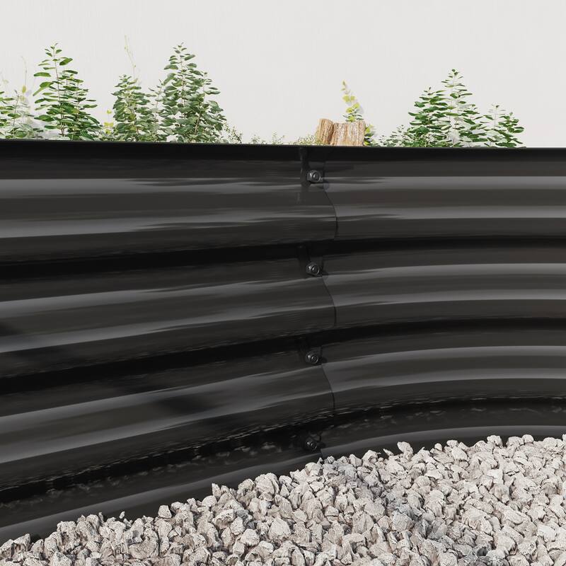 Modern Minimalist Garden Bed with Open Base Design Anti Rust Coating, for Flower Planters Vegetables Outdoor Gardening