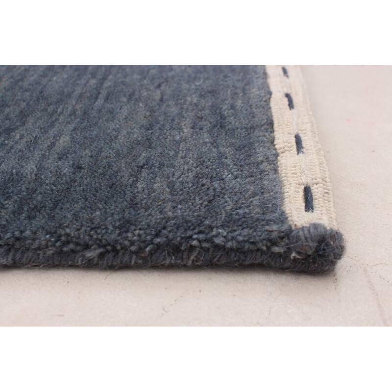 ECARPETGALLERY Hand Loomed Kashkuli Gabbeh Dark Navy Wool Rug - 8'0 x 9'10