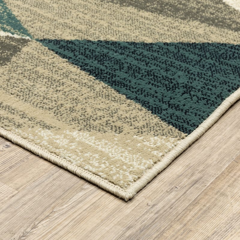 Style Haven Drosbacken Geometric Grey/ Blue Area Rug