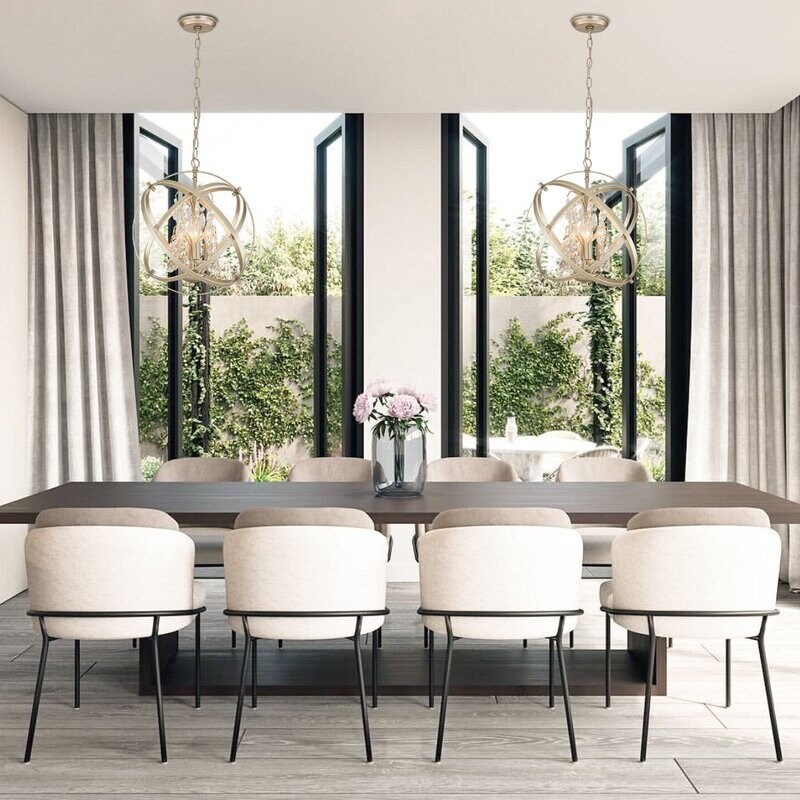 Maxax 4-Light Unique/Statement Globe Chandelier with Crystal-image