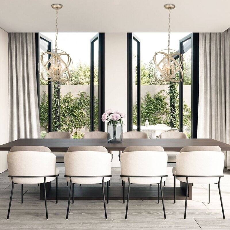 Maxax 4-Light Unique/Statement Globe Chandelier with Crystal
