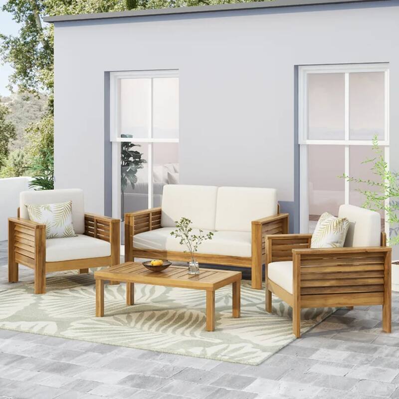 Loveseat and Coffee Table Set with Cushions