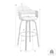 Daxton Mid-Century Swivel Bar Stool, Upholstered Counter Height Chair with Bentwood Legs