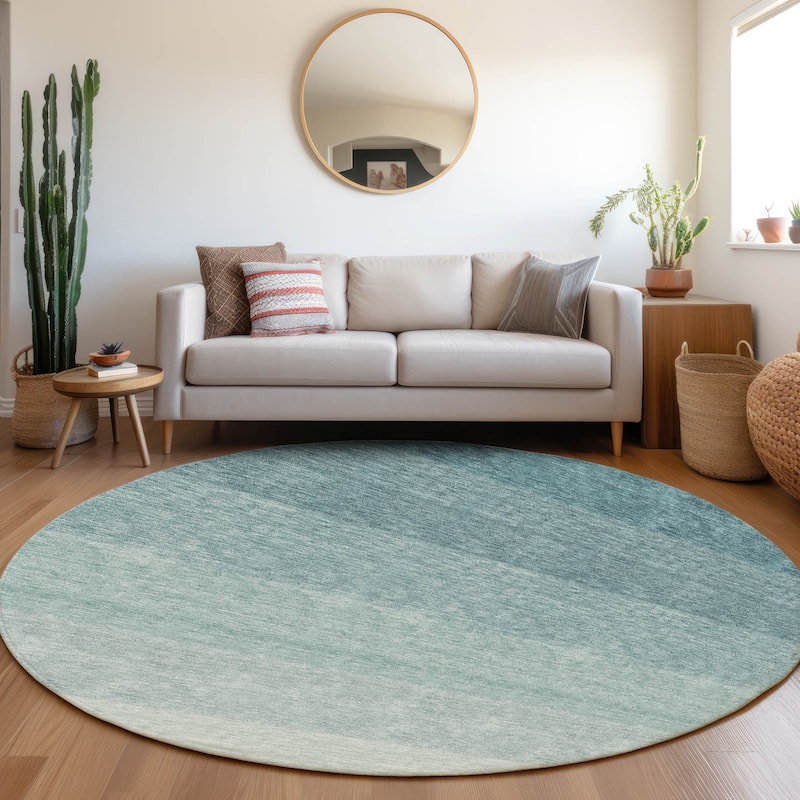 Machine Washable Indoor/ Outdoor Chantille Ombre Solid Rug