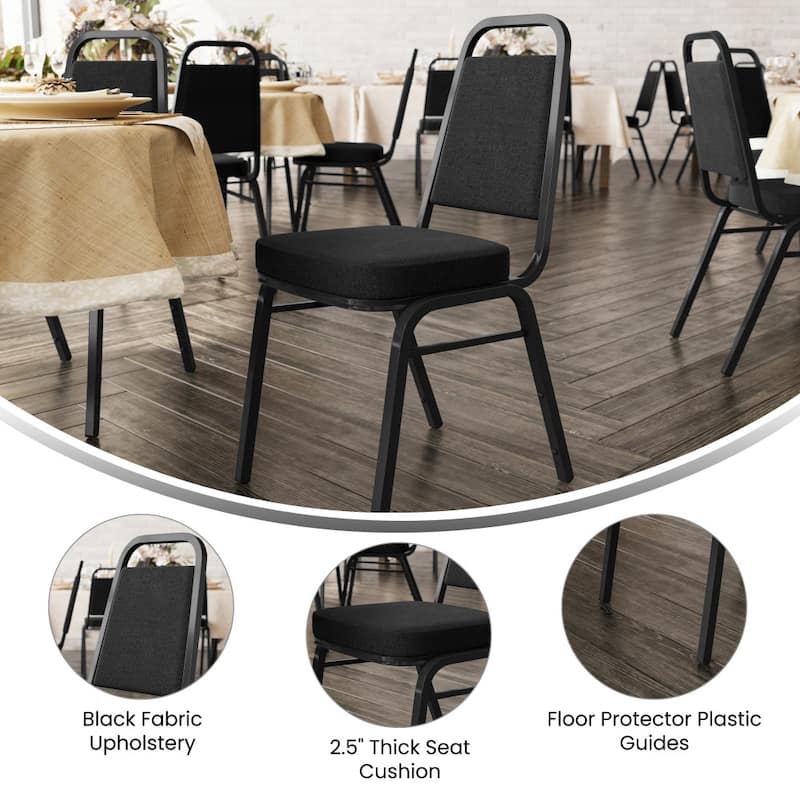 4 Pack Trapezoidal Back Stacking Banquet Chair - 20.25"D x 17.5"W x 36"H