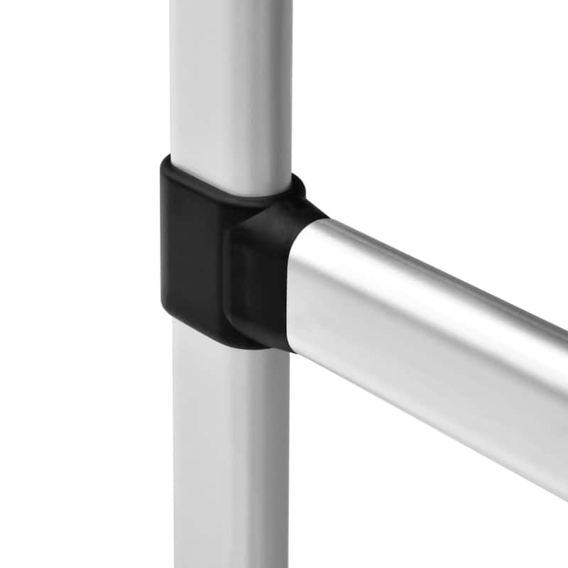 vidaXL Telescopic Wardrobe System with Rods Aluminum - 25.6"-43.3" x 11" x 98.4"-118.1"