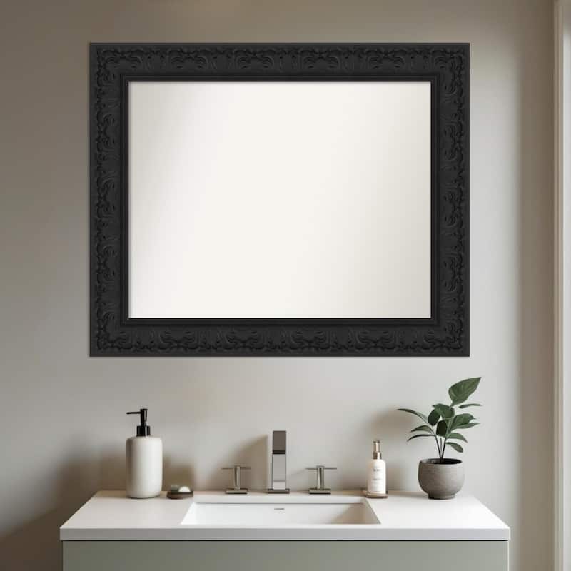 Luxe Non-Beveled Framed Bathroom Vanity Wall Mirror