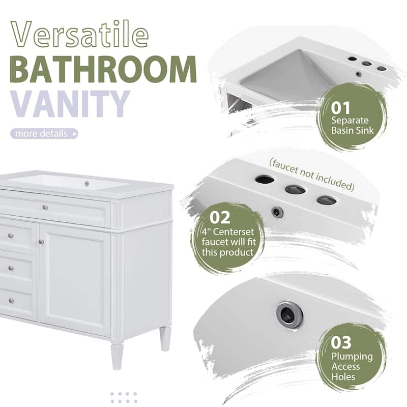 36 inch MDF Freestanding Bathroom Vanity Set - 36" x 18" x 33"