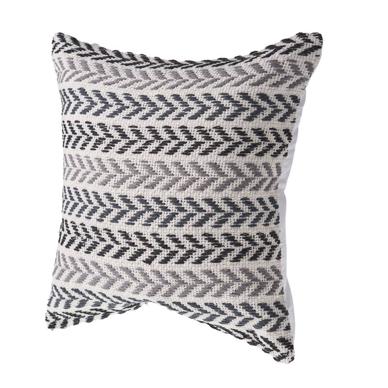 LR Home Embroidered Chevron 18-Inch Throw Pillow