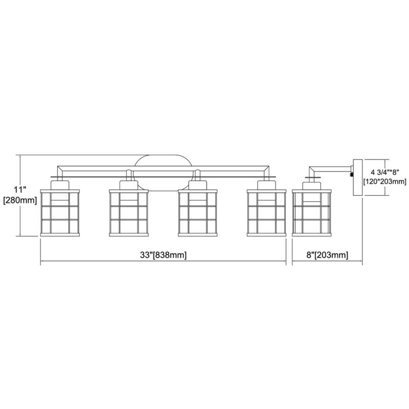 Elk Home Gilbert Rusted Coffee Glass 4 Light Vanity Light