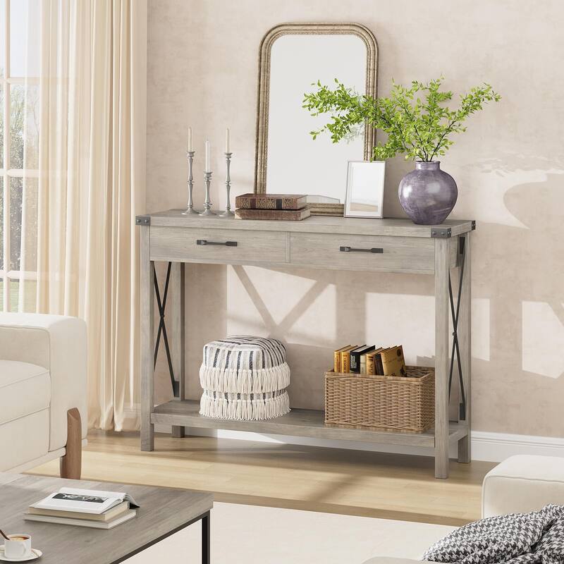 31-inch Side Table Suitable for Entrances, Hallways, and Living Rooms Two-Tier